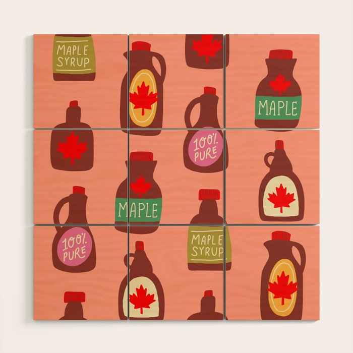 Maple Syrup Pattern Wood Wall Art Gallery Image 1