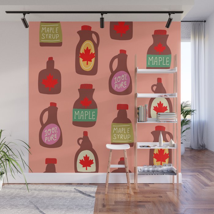 Maple Syrup Pattern Wall Mural Gallery Image 1