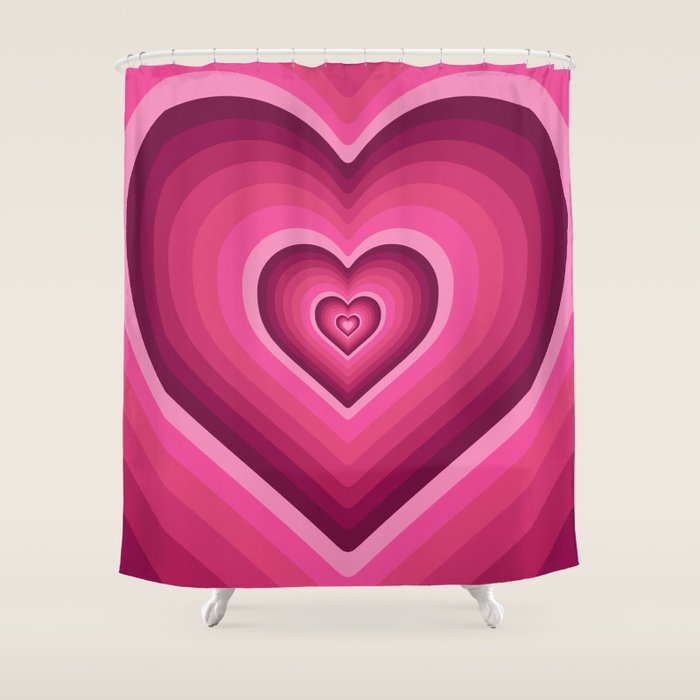 70's Heart Shower Curtain Gallery Image 1