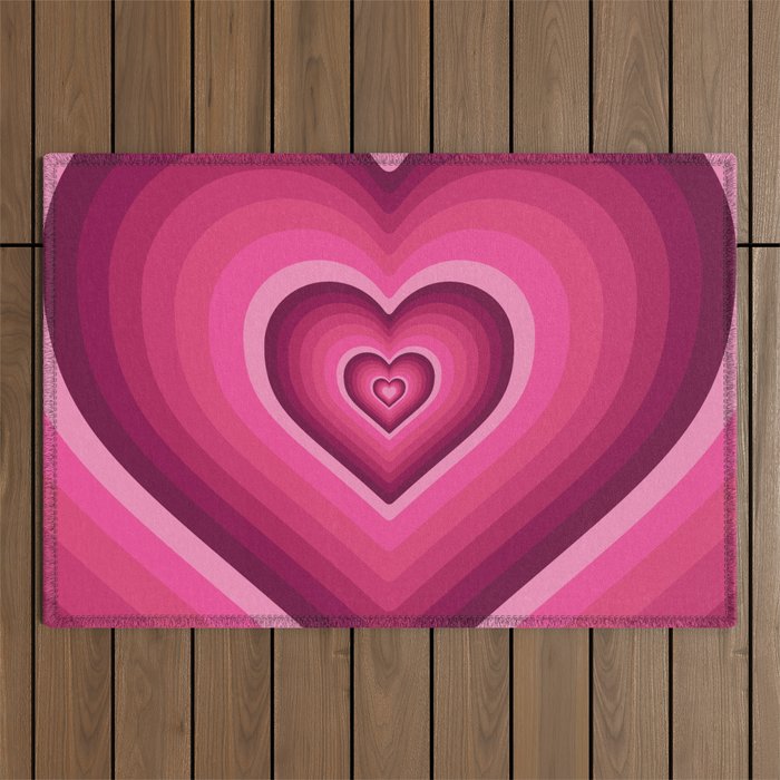 70's Heart Outdoor Rug Gallery Image 1