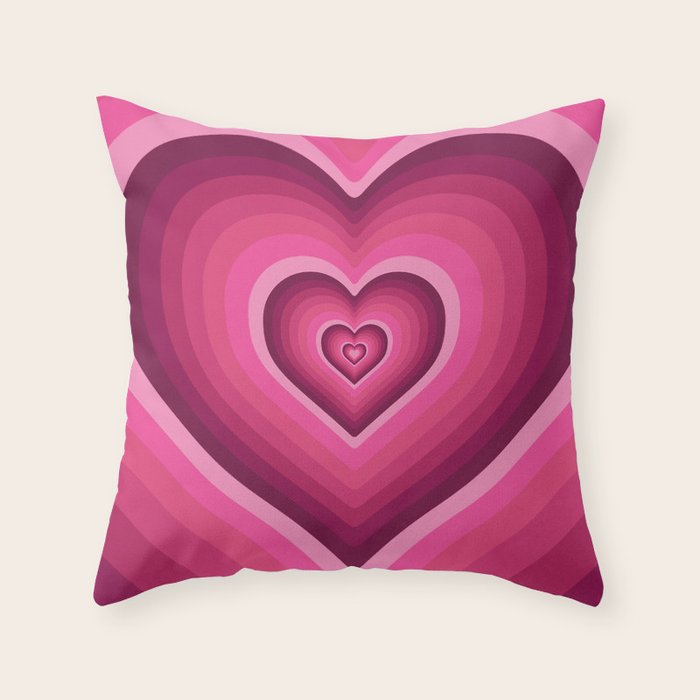 70's Heart Throw Pillow Gallery Image 1