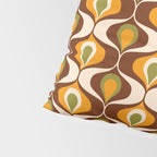 Retro 70s ovals op-art pattern brown, orange Pillow Sham Gallery Image 4