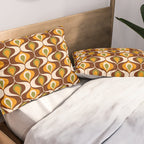 Retro 70s ovals op-art pattern brown, orange Pillow Sham Gallery Image 2