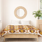 Retro 70s ovals op-art pattern brown, orange Duvet Cover Gallery Image 3