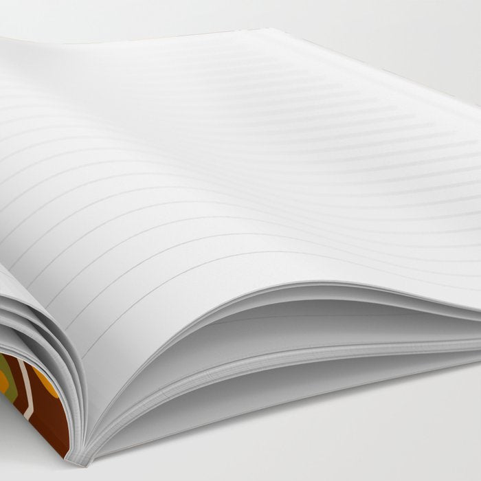 Retro 70s ovals op-art pattern brown, orange Notebook Gallery Image 2