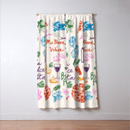 La Dolce Vita Italian Food Doodles Illustration Window Curtain Gallery Image 3