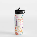 La Dolce Vita Italian Food Doodles Illustration Water Bottle Gallery Image 1