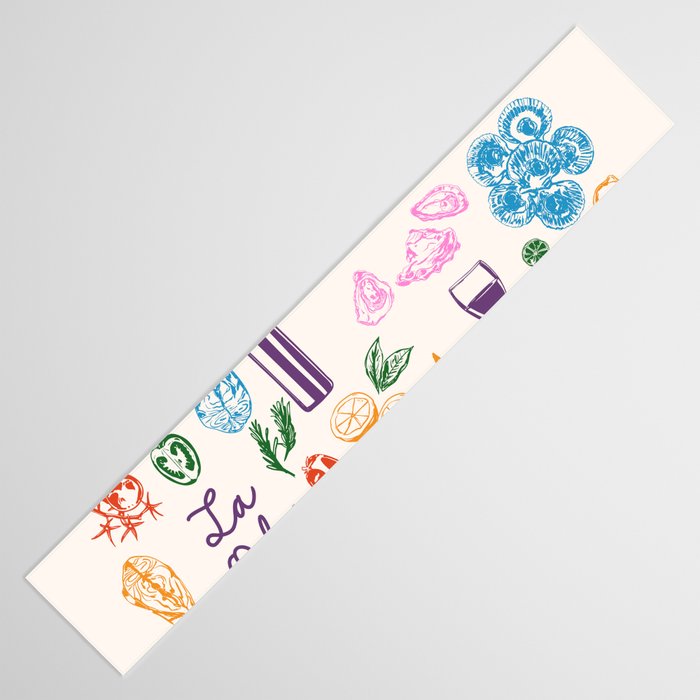 La Dolce Vita Italian Food Doodles Illustration Table Runner Gallery Image 3