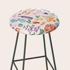 La Dolce Vita Italian Food Doodles Illustration Stool Gallery Image 2