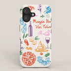 La Dolce Vita Italian Food Doodles Illustration iPhone Case Gallery Image 1