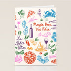 La Dolce Vita Italian Food Doodles Illustration Stationery Card Gallery Image 2