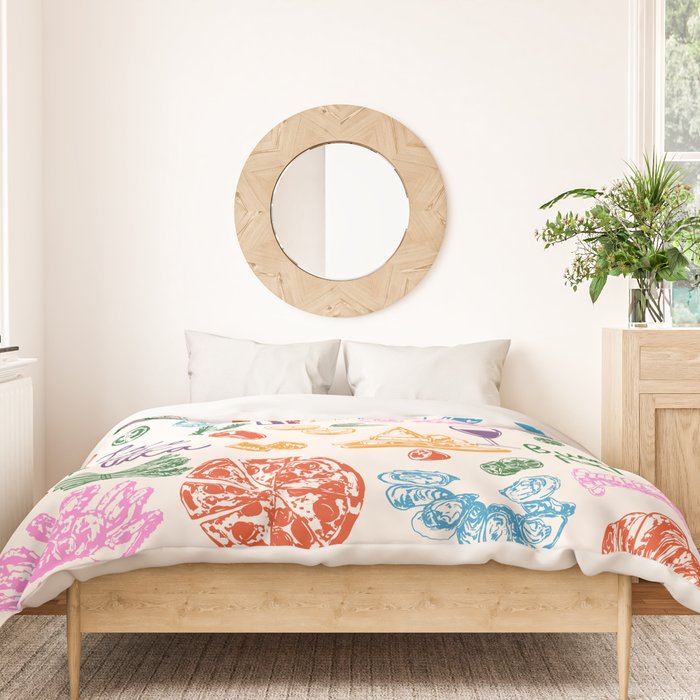La Dolce Vita Italian Food Doodles Illustration Duvet Cover Gallery Image 3