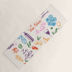La Dolce Vita Italian Food Doodles Illustration Yoga Mat Gallery Image 1