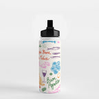 La Dolce Vita Italian Food Doodles Illustration Water Bottle Gallery Image 2