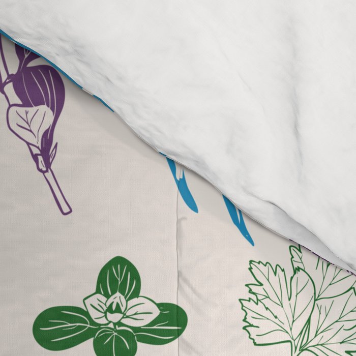 La Dolce Vita Italian Food Doodles Illustration Comforter Gallery Image 4