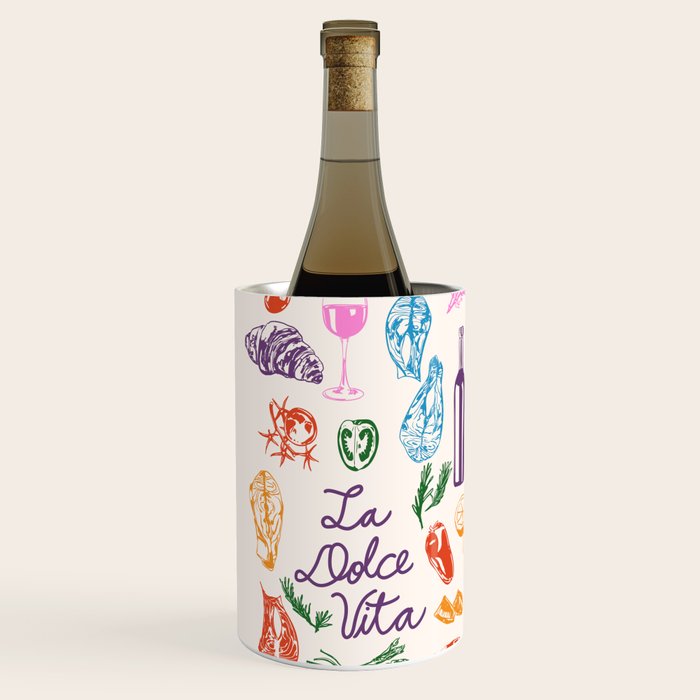 La Dolce Vita Italian Food Doodles Illustration Wine Chiller Gallery Image 2