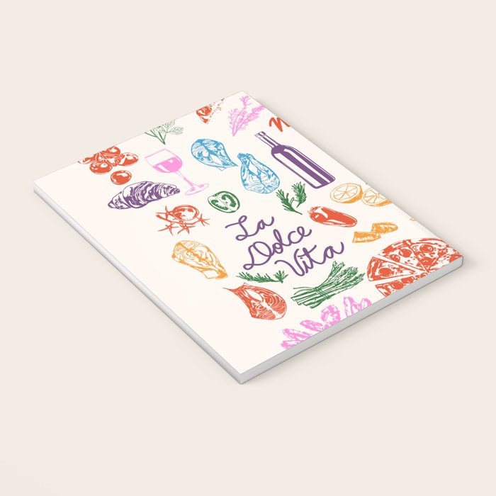 La Dolce Vita Italian Food Doodles Illustration Notebook Gallery Image 3