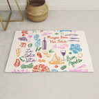 La Dolce Vita Italian Food Doodles Illustration Rug Gallery Image 1