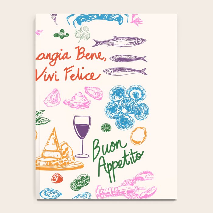 La Dolce Vita Italian Food Doodles Illustration Notebook Gallery Image 4