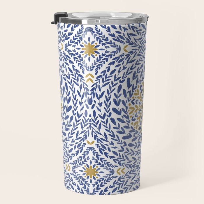 Intricate modern nature tile B Travel Mug Gallery Image 3