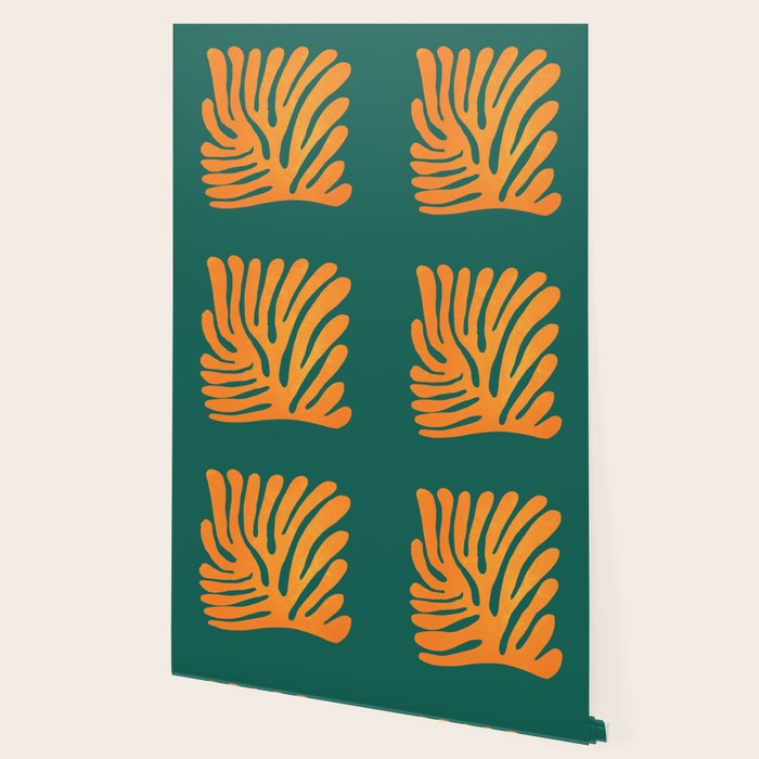 Pine Green & Tangerine: Matisse Paper Cutouts 01 Wallpaper Gallery Image 2