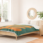 Pine Green & Tangerine: Matisse Paper Cutouts 01 Duvet Cover Gallery Image 2
