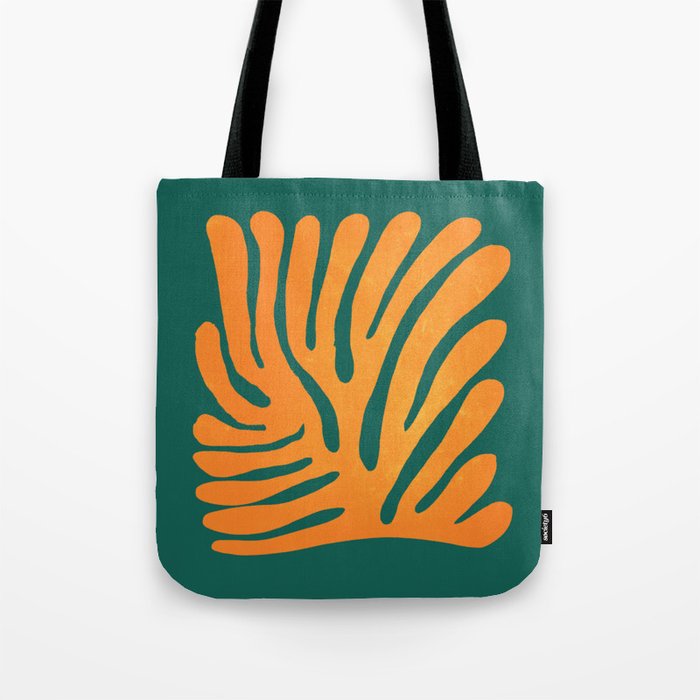 Pine Green & Tangerine: Matisse Paper Cutouts 01 Tote Bag Gallery Image 1