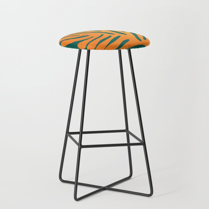 Pine Green & Tangerine: Matisse Paper Cutouts 01 Stool Gallery Image 1