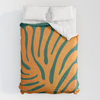 Pine Green & Tangerine: Matisse Paper Cutouts 01 Comforter Gallery Image 6