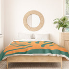 Pine Green & Tangerine: Matisse Paper Cutouts 01 Duvet Cover Gallery Image 3