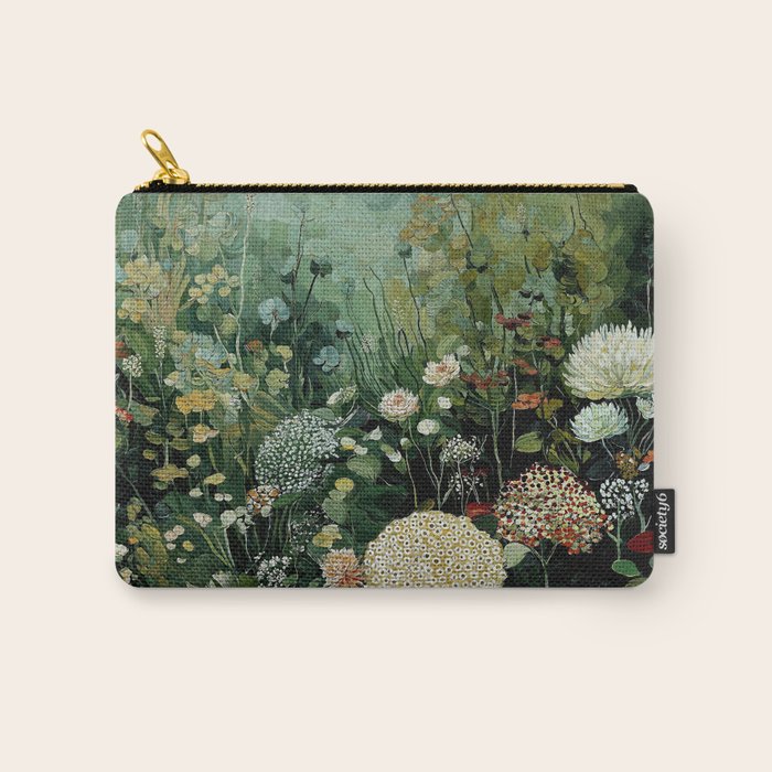 Floral Painting Fall Decor Japanese Wall Art Autumn Botanical Japandi Poster sage green Wall Art Carry All Pouch Gallery Image 1
