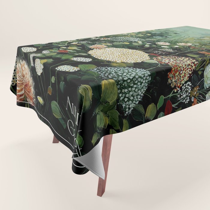 Floral Painting Fall Decor Japanese Wall Art Autumn Botanical Japandi Poster sage green Wall Art Tablecloth Gallery Image 1