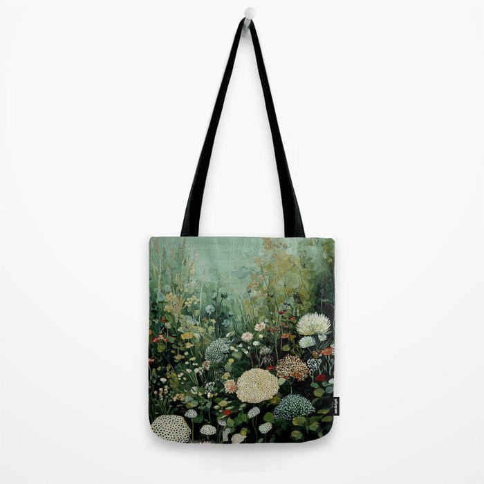 Floral Painting Fall Decor Japanese Wall Art Autumn Botanical Japandi Poster sage green Wall Art Tote Bag Gallery Image 2