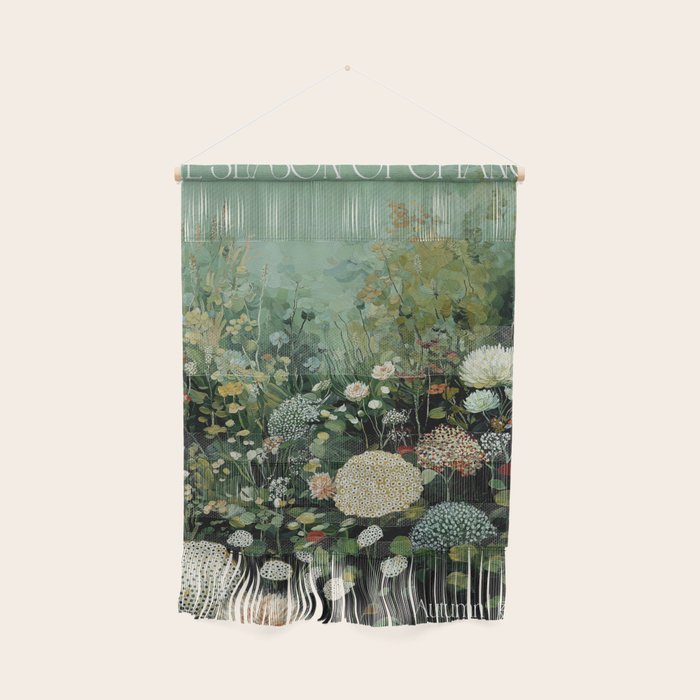 Floral Painting Fall Decor Japanese Wall Art Autumn Botanical Japandi Poster sage green Wall Art Wall Hanging Gallery Image 1