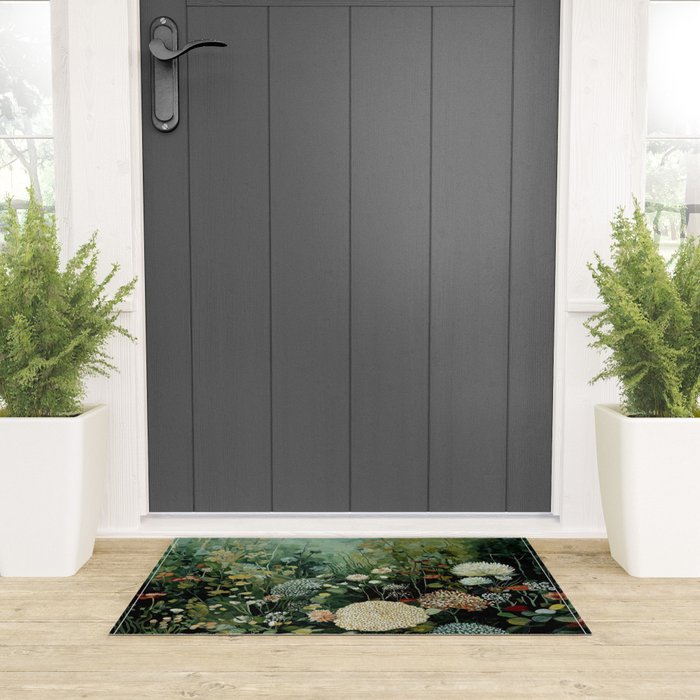 Floral Painting Fall Decor Japanese Wall Art Autumn Botanical Japandi Poster sage green Wall Art Welcome Mat Gallery Image 3