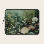 Floral Painting Fall Decor Japanese Wall Art Autumn Botanical Japandi Poster sage green Wall Art Laptop Sleeve Gallery Image 1