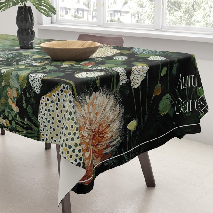 Floral Painting Fall Decor Japanese Wall Art Autumn Botanical Japandi Poster sage green Wall Art Tablecloth Gallery Image 3