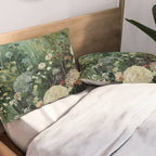Floral Painting Fall Decor Japanese Wall Art Autumn Botanical Japandi Poster sage green Wall Art Pillow Sham Gallery Image 2