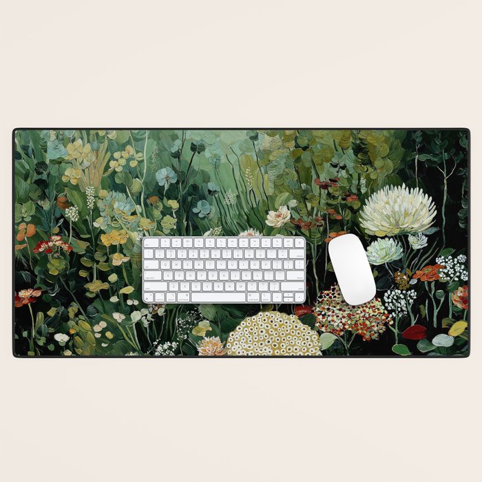 Floral Painting Fall Decor Japanese Wall Art Autumn Botanical Japandi Poster sage green Wall Art Desk Mat Gallery Image 1