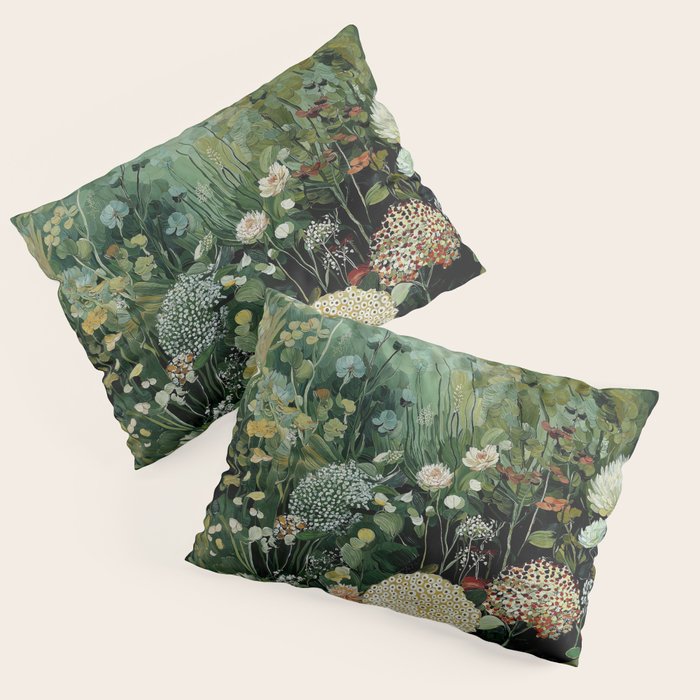 Floral Painting Fall Decor Japanese Wall Art Autumn Botanical Japandi Poster sage green Wall Art Pillow Sham Gallery Image 3