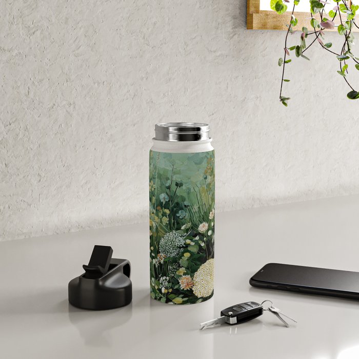 Floral Painting Fall Decor Japanese Wall Art Autumn Botanical Japandi Poster sage green Wall Art Water Bottle Gallery Image 4