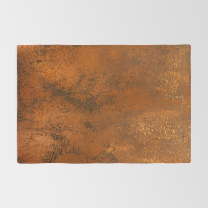 Aesthetic Rust Copper Japandi Art Rug Gallery Image 2