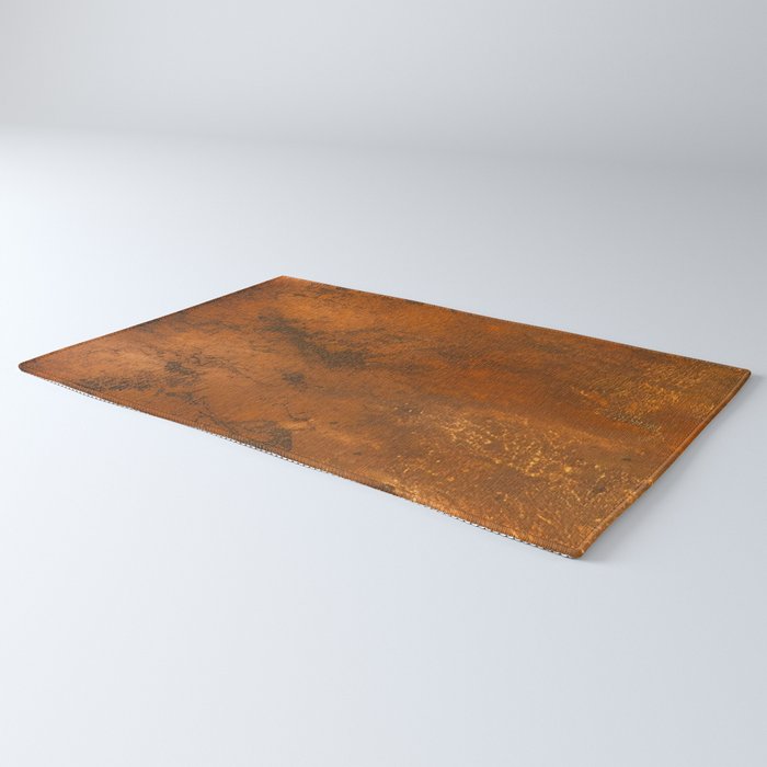 Aesthetic Rust Copper Japandi Art Rug Gallery Image 3