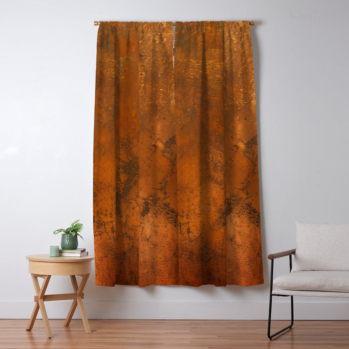 Aesthetic Rust Copper Japandi Art Window Curtain Gallery Image 5