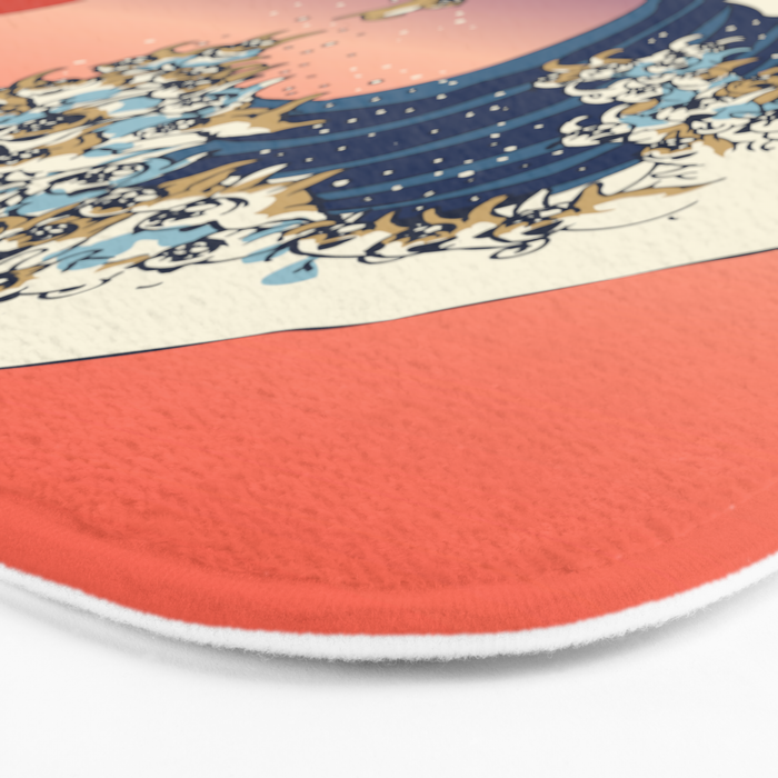 The Great Wave of Pug Bath Mat Gallery Image 3