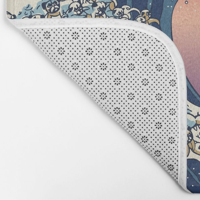 The Great Wave of Pug Bath Mat Gallery Image 2