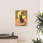 Cute Halloween Black Cat with Pumpkins and Bats Poster Gallery Image 2