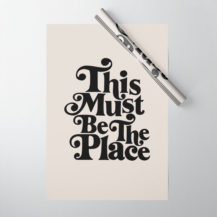This Must Be The Place - Black & Beige Wrapping Paper Gallery Image 1