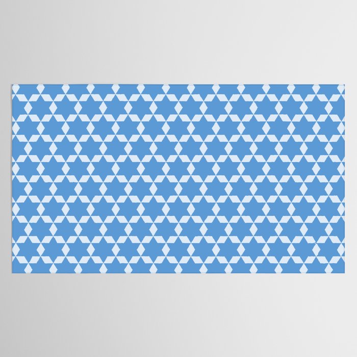 Star Tiles Geometric Pattern in Blue Tablecloth Gallery Image 2