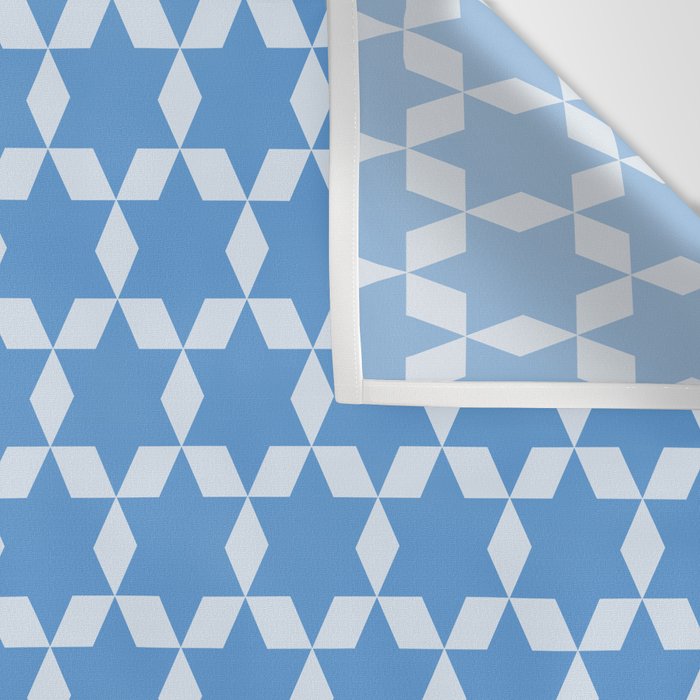 Star Tiles Geometric Pattern in Blue Wall Tapestry Gallery Image 3